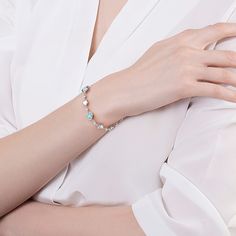 Opal Bracelet: As a birthday stone symbolizes faithfulness and confidence, our opal heart bracelet presents delightful look with opal's unique colors. MEASUREMENTS: Tennis bracelet measures 7" + 1.2" extender. Created Opal: 5 pcs, CZ Cubic Zirconia: 9 pcs. Weight: 7.3g. 蛋白石手链：作为象征忠诚和自信的生日石，我们的蛋白石心形手链以蛋白石独特的颜色呈现出令人愉悦的外观。 As A, Birthday Stone, Bow Women, Tennis Gifts, Fathers Day Sale, Opal Bracelet, October Birthstone, October Birth Stone, White Rose Gold