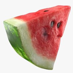 a slice of watermelon is shown on a white background with the word, 3d