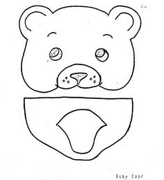 a black and white drawing of a bear in a pocket