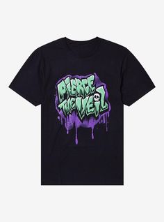 Mix up your usual Pierce the Veil vibe with this tee showing a colorful graffiti-style logo of the band's name.100% cottonWash cold; dry lowImportedListed in men'sunisex sizes Peirce The Veil Shirt, Pierce The Veil T Shirt, Pierce The Veil Painting, Pierce The Veil Merch, Ptv Merch, Meri Crismas, Pierce The Veil Logo, Pierce The Veil Shirt, Unrealistic Wishlist