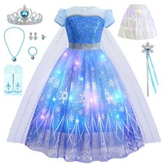 PRICES MAY VARY. Iconic Character: Inspired by the beloved princess, this dress captures the essence of Elsa from the movie Frozen. Enchanting Design: Featuring a shimmering blue hue, the dress boasts intricate snowflake patterns and a flowing skirt for a magical look. Comfortable Fit: Crafted from high-quality materials, the dress offers a comfortable and flattering fit for all-day wear. Versatile Occasion: Perfect for costume parties, Halloween celebrations, or any occasion where a touch of en Frozen Birthday Dress Ideas, Frozen Dress Kids Birthday Parties, Elsa Birthday Party Dress, Frozen Party Dress, Elsa Frozen Dress Pattern, Elsa Frozen 1 Dress, Elsa Frozen Party, Princess Dresses For Girls, Elsa Snowflake