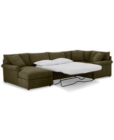 a sectional sofa with a pull out bed