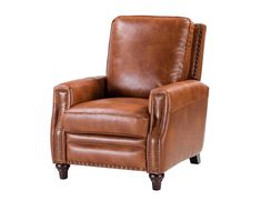 #color_saddle Brown Leather Recliner, Stylish Recliners, Modern Recliner, Leather Recliner Chair, Leather Recliner, Saddle Leather, Mid Century Modern Style, Nailhead Trim, Modern Retro