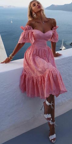 Princess Sleeves, One Shoulder Midi Dress, Boho Midi Dress, Sleeveless Dresses, Princess Dresses, فستان سهرة, Pink Boho, Fashion Pattern, Womens Midi Dresses