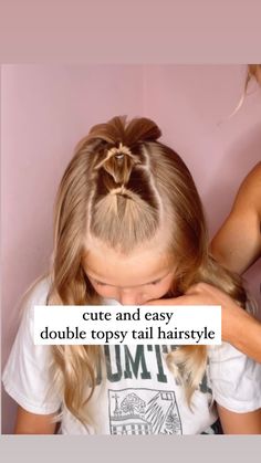 Hair Loop Tool Styles, Gwen Hairstyle, Half Up Half Down Hairstyles For Kids, Topsy Turvy Hairstyles, Topsy Tail Hairstyles For Kids, Hair Dos For Kids, Topsy Tail Hairstyles, Tail Hairstyles, Fast Easy Hairstyles