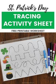 the st patrick's day activity sheet with markers and crayons on it