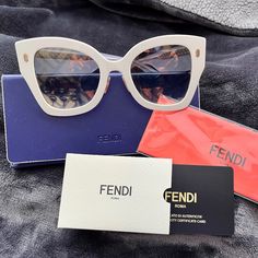 Authentic Questions? Leave A Comment Below Fendi Sunglasses, Fendi Accessories, Colored Sunglasses, Leave A Comment, Sunglasses Accessories, Fendi, Color White, Women Accessories, Sunglasses