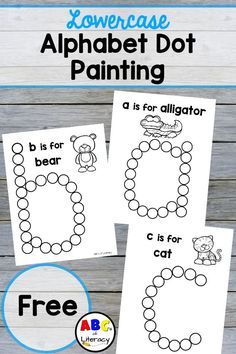 the alphabet dot painting worksheet for children to learn how to draw letters and numbers