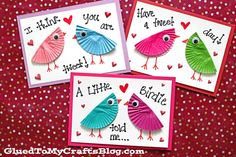 Cupcake Liner Love Bird Card Easy Valentine Cards, Valentine Cards To Make, Valentine Card Crafts, Class Crafts, Valentines Day Cards Handmade, Diy Valentines Cards, Simple Cards Handmade