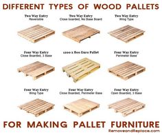 different types of wood pallets for making flooring and other things to do with them