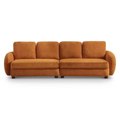 Virgil Burnt Orange Boucle Sofa - MidinMod Living Room Game Room, Add Aesthetic, Mid Century Modern Colors, Large Couch, Cream Sofa, Rustic Storage, Moment Of Silence, Furniture Catalog, Orange Design