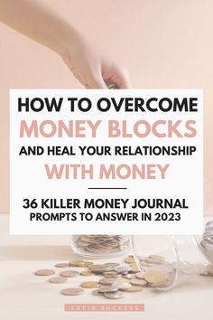 how to overcome money blocks and heal your relationship with money. 36 killer money journal prompts to answer in 2023 Money Blocks Journal Prompts, Money Journal Prompts, Journal Prompts To Heal, Gyst Binder, Abundance Journal, Financially Abundant, Money Healing, Money Journal