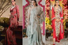 Real Brides Who Ditched Lehengas For Off-Beat Anamika Khanna Outfits Contrast Outfit, Engagement Saree, Corset And Skirt, Lehenga Crop Top, Crop Top Lehenga, Trendy Bride, Stylish Crop Top