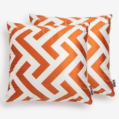 Belffin Fara Velvet Orange Throw Pillow - Set of 2 Velvet Set, Orange Throw Pillows, Black Living Room, Velvet Throw, Velvet Throw Pillows, Throw Pillow Sets, Pillow Set, Burnt Orange, Geometric Pattern