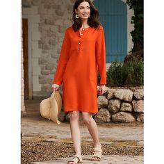 Season:Spring; Fabric:Linen,Cotton Blend; Sleeve Length:Long Sleeve; Look After Me:Machine wash; Gender:Women's; Style:Streetwear,Basic; Elasticity:Micro-elastic; Occasion:Beach,Vacation; Fit Type:Loose Fit; Dresses Type:Casual Dress,SpringDress,Plain Dress; Design:Pocket,Button; Neckline:Crew Neck; Listing Date:12/28/2023; Bust:; Length:; Shoulder Width:; Fit US Size:; Fit UK Size:; Fit EU Size:; Dress Length Type:Mini Dress; Print Type:non-printing Orange Linen Dress, Plain Dress, Button Dress, Long Sleeve Mini, Spring Dress, Spring 2024, Types Of Dresses, Linen Women, Long Sleeve Mini Dress