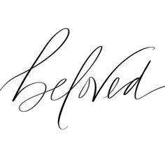 the word belved is written in cursive writing with black ink on a white background