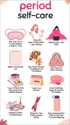 Period Hacks For School, Self Care Day Routine, Period Self Care, Self Care Night Routine, Self Care Night, Healthy Period, Period Tips, Period Care, Self Care Kit