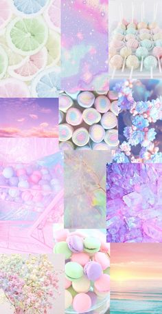 the collage is filled with pastel colors