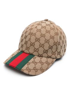 beige cotton classic GG canvas signature Web-stripe trim six-panel construction curved peak adjustable strap to the rear gold-tone hardware Gucci Hat, Head Gear, Planet People, Office Bag, Dolce E Gabbana, Custom Watch, Summer Beach Wear, Derby Shoes, Espadrille Shoes