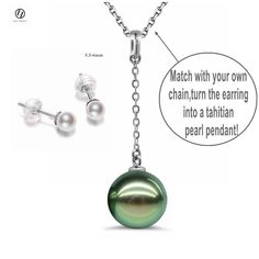 Item Description: 5.5-6mm Japanese Saltwater Akoya Pearl & 10-11mm Tahitian Pearl Set in 14K Solid White Gold Pendant link and 18K solid white gold backings Earrings Combination (AMAZING DESIGN! wear them in multi-ways: 1.as ear studs; 2. as pendant; 3. as dangle ear rings! ) Main Gem Type: Sea Pearl Main Gem Name: Japanese Akoya Saltwater Pearl; Tahitian Pearl Country of Origin: Japan / Tahiti, French polynesia No. of Gems: 4 Surface markings or Blemishes: clean Main Color: White / Peacock dark Pearl Gold Earrings, Tahiti French Polynesia, Earrings Japanese, Tahitian Pearl Pendant, Akoya Pearl Earrings, Gem Names, White Peacock, Saltwater Pearls, White Gold Pendant