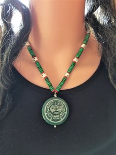 Northwest Coast First Nation Haida Art Sun and Bear Necklace. Tribal Necklace, Haida Jewelry. Bone Beads, Sandblasted Carved Sun and Bear Green Agate Pendant. Amulet Style Wooden Beaded Necklace For Gifts, Amulet Style Wooden Beaded Necklace As Gift, Wooden Beads Amulet Necklace As A Gift, Amulet Style Wooden Beaded Necklaces For Gifts, Wooden Beads Amulet Necklace For Gift, Traditional Green Adjustable Necklace, Wooden Beads Necklaces For Jewelry Making, Round Wooden Beads Necklaces For Jewelry Making, Amulet Style Wooden Beaded Necklace