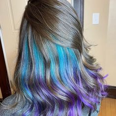 Peekaboo Hair Colour: Inspiration & Shades To Try | BEAUTY/crew Peekaboo Hair Colour, Hair Colour Inspiration, Half Colored Hair, Peekaboo Hair Color, Purple Blonde Hair, Hidden Rainbow Hair, Kids Hair Color, Hair Color Inspiration