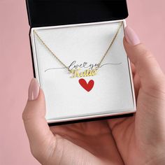 Love You Custom Name Necklace Support Letter, Chain Making, Heart Warming, Stylish Necklace, Custom Name Necklace, Unique Necklace, Name Design, Luxury Boxes, Polished Stainless Steel