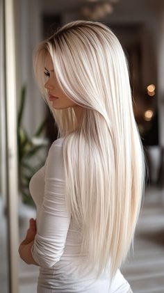 Platinum Blonde Hair Color Ideas Chacter Inspiration, Sleek Hairstyles, Blonde Hair Color, Hair Types, Touch Up, Color Ideas