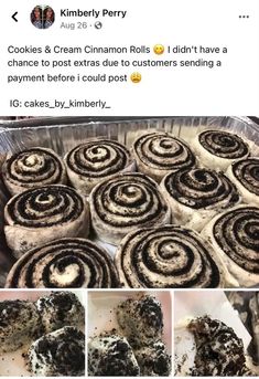 several pictures of different types of cinnamon rolls