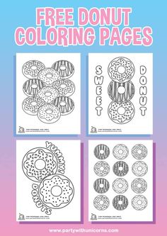 the free donut coloring pages for kids to color and learn how to use them