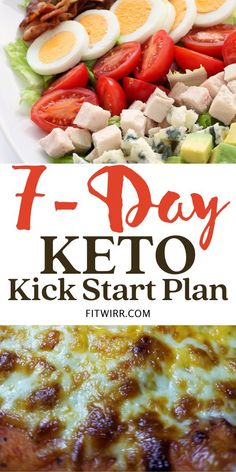 7-day keto diet kick start plan for beginners. This ketogenic diet meal plan is perfect for anyone starting keto diet for the first time and looking for some ideas on what to eat to get into ketosis. The low-carb meals on this keto diet menu are perfect for keto starters. Keto Starters, Keto Meal Plan For Beginners, Meal Plan For Beginners, Keto Diet Results, Keto Diet List, Keto Menu, Starting Keto Diet, Starting Keto