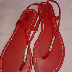 New Without Tags Red Thong Sandals T-Strap Slingbacks Flats. Large Size 11m. Must Have For This Spring/Summer. Happy Shopping And Check My Other Items For Sale. Casual Red Sandals With Adjustable Strap, Red T-strap Sandals With Ankle Strap For Spring, Red Ankle Strap T-strap Sandals For Spring, Red Casual T-strap Sandals For Spring, Casual Red T-strap Sandals For Spring, Red T-strap Sandals For Summer Beach, Red T-strap Sandals For Beach And Spring, Red T-strap Sandals For Beach In Spring, Red T-strap Sandals For Spring Beach