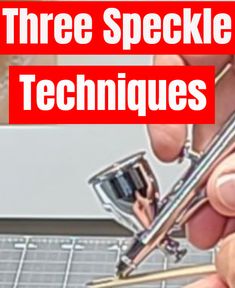 there is a person holding some scissors in front of a laptop computer with the words three speckles techniques on it