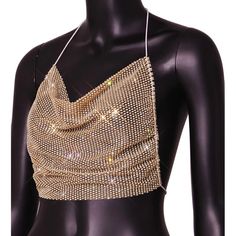 Nude rhinestone see through backless top. One size top which fits sizes XS,S,M,L. Evening Backless Top With Built-in Bra, Glamorous Fitted Tops With Built-in Bra, Glamorous Backless Club Tops, Glamorous Backless Evening Top, Backless Sequined Tops For Party Season, Stretch Backless Party Tops, Trendy Backless Club Tops, Gold Crop Top For Night Out, Trendy Backless Tops For Night Out