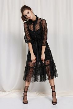 How To Style A Sheer Dress, Mesh Shirt Under Dress, Dress With Long Sleeve Shirt Under, Sheer Dresses Outfit, Mesh Dress Outfit, Power Of Darkness, Casual Short Dress, Punk Concert, Festive Dress