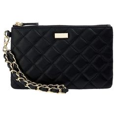 G by Giuliana Black Label Lamb Leather Quilted Clutch Wristlet Make every sidewalk a runway with expert help from our fashion authority, Giuliana Rancic. Strut your style with this finely crafted, soft and supple lambskin leather wristlet with diamond-shaped quilting. A chic, modern style for every woman, this must-have everyday clutch wristlet serves the line between practical and glamorous. Evening Clutch Wristlet, Elegant Evening Clutch Wristlet, Elegant Formal Clutch With Wrist Strap, Black Clutch Wristlet For Formal Occasions, Black Formal Clutch Wristlet, Formal Clutch Wristlet With Zipper Closure, Chic Evening Wristlet With Wrist Strap, Elegant Clutch With Wrist Strap, Chic Evening Wristlet