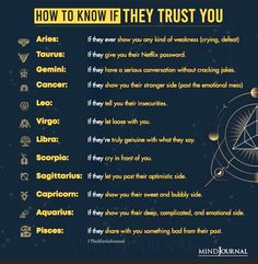 the zodiac sign for how to know if they trust you