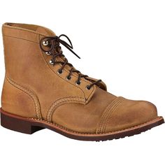 The Iron Ranger Boots have been protecting the feet of miners for more than a century, so we feel good about them protecting ours, too. Oil-tanned leather comprises the upper for added protection, while the leather insole conforms to our foot's natural shape to become more comfortable over time. A steel shank increases both stability and support for long stretches on our feet, and Vibram's 430 mini-lug sole won't crack and lose durability after a few years like all-rubber soles sometimes do. Classic Lace-up Work Boots With Reinforced Toe, Leather Lace-up Boots With Steel Toe, Rugged Lace-up Cap Toe Boots With Reinforced Toe, Rugged Lace-up Boots With Steel Toe, Rugged Lace-up Boots With Goodyear Welt And Snip Toe, Rugged Combat Boots With Vibram Sole And Snip Toe, Rugged Lace-up Work Boots With Leather Sole, Rugged Steel Toe Boots, Snip Toe Work Boots With Rubber Sole