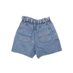 Item is in good used condition. >Size: S >Waist Size: 28" >Inside Leg: 3" >Rise: 12" >Hem: 10" High Waist Medium Wash Jean Shorts For Streetwear, 90s Style Denim Blue Denim Bottoms, 90s High-waisted Denim Bottoms, High Rise Medium Wash Jean Shorts For Streetwear, 90s Style Washed Blue Denim Bottoms, 90s Style Medium Wash Bottoms, 90s High Rise Denim Bottoms, 90s Style High Rise Jean Shorts With Pockets, Light Wash 90s Style Denim Bottoms