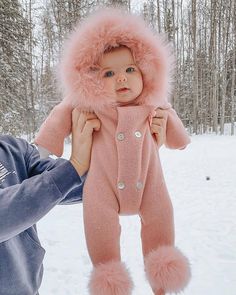 Baby Pink Sweater Coat Baby Pink Sweater, Baby Costumes Girl, Foto Baby, Baby Jumpsuit, Sweater Coat, Baby Winter