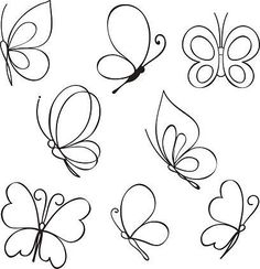 the outlines of different butterflies are shown