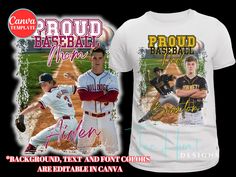 Find other designs at teehuntdesigns.etsy.com under Sports Designs. ** THIS IS A CANVA TEMPLATE. FOR BEST RESULTS EDIT USING CANVA. ** THIS IS A DIGITAL DESIGN. NO PHYSICAL PRODCUT WIILL BE SHIPPED Proud Mom/Dad Football T-Shirt Design Template - Customizable Canva Template  Celebrate your Baseball star with a personalized touch! This digital Canva template is perfect for creating a custom basetball t-shirt that showcases your pride as a parent, grandparent, or any loved one. With an eye-catching design featuring three photos, this template is ideal for game days, senior nights, or as a unique keepsake. 🎨 Features: Easy Customization: Change the text to "Mom," "Dad," or any title that fits, and personalize it with your athlete's photos. Dynamic Design: A bold header that reads "Proud Base Senior Baseball Mom Shirts, T Shirt Design Template, Mom Design, Shirt Template, Senior Night, Football T Shirt, Baseball T Shirt Designs, Proud Mom, Baseball Shirt