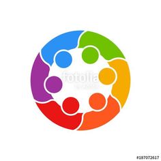 colorful people holding hands in a circle logo design templates, icon design, graphic design, person, teamwork logos, business card design, social media, creative projects, company, group, color schemes, marketing, the unit, stock photos, presentation