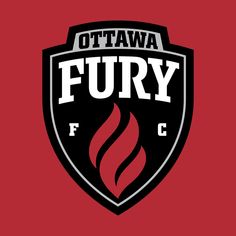 the ottawa fury logo on a red background