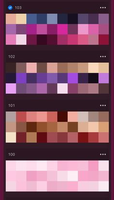 the color palettes are all different colors and sizes, but there is no image to describe