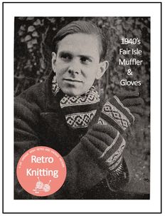 an old photo of a young boy wearing knitted mittens and gloves with the words retro knitting on it