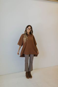 The OG Oversized T-Shirt Dress – The Foxy Kind Oversized Brown T-shirt For Fall, Oversized Effortless T-shirt For Fall, Oversized Cotton Tunic For Fall, Fall Cotton Tunic For Loungewear, Oversized Spring Tunic For Loungewear, Fall Relaxed Fit Tunic With Shirttail Hem, Fall Tunic With Relaxed Fit And Shirttail Hem, Casual Cotton Tunic For Fall, Oversized Casual Tunic For Loungewear