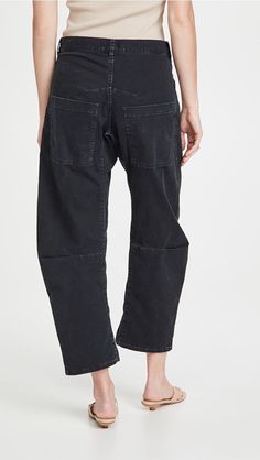 Nili Lotan Shon Pants | Shopbop Washed Black Tapered Leg Bottoms For Work, Washed Black Tapered Leg Workwear Bottoms, Washed Black Workwear Bottoms With Belt Loops, Washed Black Bottoms With Five Pockets For Work, Washed Black Workwear Bottoms With Five Pockets, Washed Black Cropped Bottoms For Work, Cotton Bottoms With Zip Fly And Straight Hem, Washed Black Bottoms With Straight Hem For Workwear, Utility Style Washed Black Jeans For Work