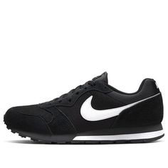 Nike MD Runner 2 'Black Anthracite' 749794-010 (SNKR/Retro/Unisex) Classic Black Lace-up Running Shoes, Nike Black Sportswear Sneakers, Modern Black Running Shoes With Cushioned Footbed, Classic Black Running Shoes For Jogging, Classic Black Breathable Sneakers, Nike Md Runner 2, Tenis Nike, Nike, Boots