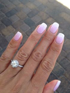 french manicure with ombre and glitters Faded French, Pink French Manicure, Wedding Day Nails, Manicured Nails, French Manicure Designs, French Tip Nail Designs, Ombre Nails Glitter, French Manicure Nails, French Nail Art